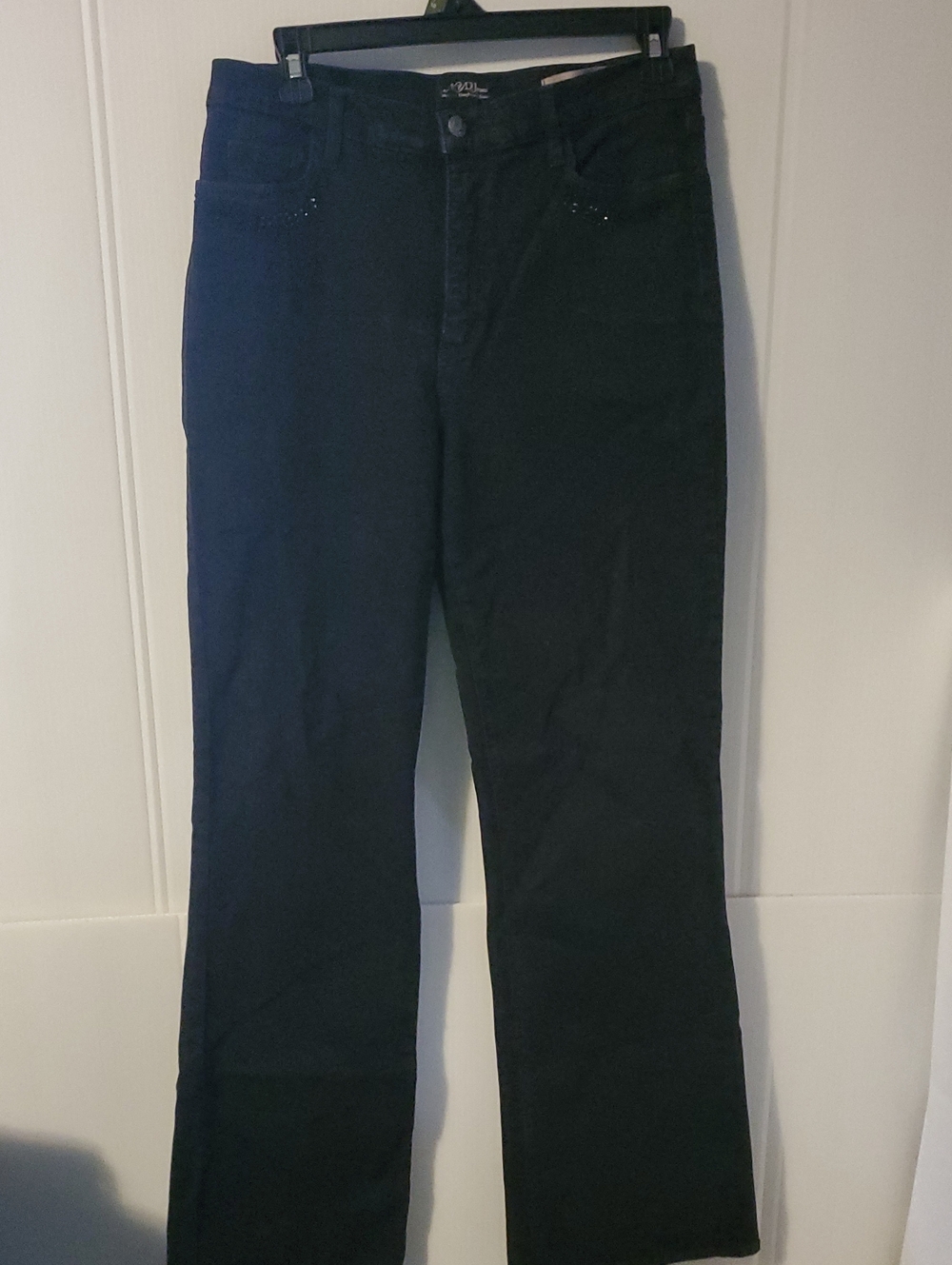 NYDJ Women's Black Rhinestone Studded Denim Jeans Size 8